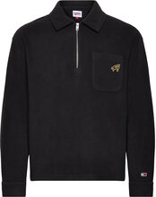 Tjm Rlx Signature 1/2 Zip Fleece Tops Sweatshirts & Hoodies Fleeces & Midlayers Black Tommy Jeans