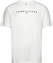 Tjm Reg Linear Logo Tee Ext T-shirts Short-sleeved Hvit Tommy Jeans*Betinget Tilbud