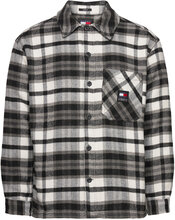 Tjm Fleece Lined Check Shirt Ext Tops Overshirts Black Tommy Jeans