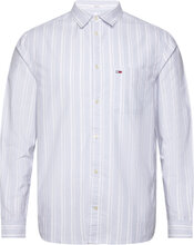 Tjm Reg Oxford Stripe Shirt Tops Shirts Casual Blue Tommy Jeans