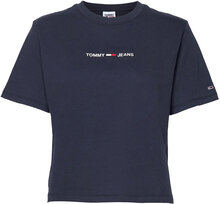 Tjw Bxy Crop Linear Logo Tee Crop Tops Short-sleeved Crop Tops Marineblå Tommy Jeans*Betinget Tilbud