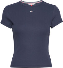 Tjw Bby Essential Rib Ss Tops T-shirts & Tops Short-sleeved Navy Tommy Jeans