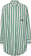 Tjw Ovr Stripe Shirt Dress Kort Kjole Green Tommy Jeans
