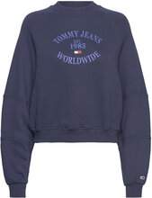 Tjw Rlx Worldwide Raglan Crew Tops Sweatshirts & Hoodies Sweatshirts Navy Tommy Jeans