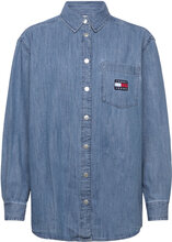 Tjw Chambray Boyfriend Shirt Shirts Denim Shirts Blå Tommy Jeans*Betinget Tilbud