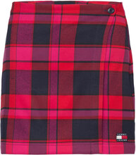 Tjw Check Wrap Mini Skirt Kort Skjørt Rød Tommy Jeans*Betinget Tilbud