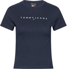 Tjw Slim Linear Tee Ss Ext Tops T-shirts & Tops Short-sleeved Navy Tommy Jeans
