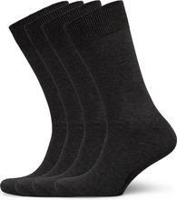 Socks 4P, Cotton Underwear Socks Regular Socks Svart TOPECO*Betinget Tilbud