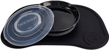 Twistshake Click Mat + Plate 6+M Pastel Green Home Meal Time Plates & Bowls Plates Svart Twistshake*Betinget Tilbud