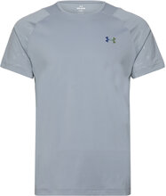 Ua Rush Emboss Ss T-shirts Short-sleeved Blå Under Armour*Betinget Tilbud