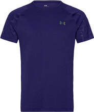 Ua Rush Emboss Ss T-shirts Short-sleeved Blå Under Armour*Betinget Tilbud