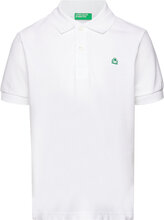 H/S Polo Shirt Tops T-shirts Polo Shirts Short-sleeved Polo Shirts White United Colors Of Benetton