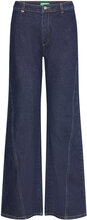 Trousers Bottoms Jeans Wide Blue United Colors Of Benetton