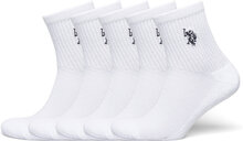 5 Pack Quarter Sport Socks Sockor Strumpor White U.S. Polo Assn.