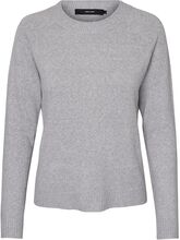 Vmdoffy Ls O-Neck Blouse Ga Pullover Grå Vero Moda*Betinget Tilbud