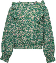 Vmditsy Vivika L/S Blouse Wvn Girl Tops Blouses & Tunics Green Vero Moda