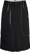 Patch Pocket Midi Skirt Knælang Nederdel Black Victoria Beckham
