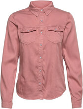 Vibista Denim Shirt/Su-Noos Shirts Denim Shirts Rosa Vila*Betinget Tilbud