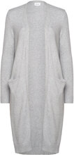 Viril L/S Long Knit Cardigan/Ptt - Noos Tops Knitwear Cardigans Grey Vila