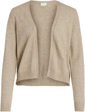 Viril Short L/S Knit Cardigan-Noos Strikkegenser Cardigan Beige Vila*Betinget Tilbud