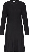 Visachin New L/S Skater Knit Dress/Su Dresses Knitted Dresses Black Vila