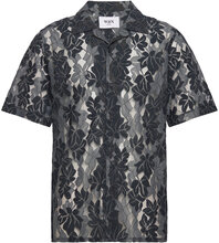 Didcot Shirt Floral Lace Blue Designers Shirts Short-sleeved Blue Wax London