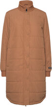 Cassidy W Long Puffer Jacket Fodrad Rock Brown Weather Report