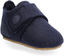 Marlin Felt Home Shoe Slippers Hjemmesko Navy Wheat