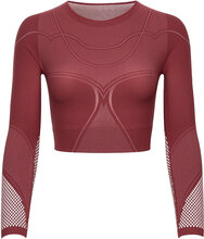 Zen Crop Longsleeve Tops Crop Tops Long-sleeved Crop Tops Burgundy Wolford