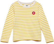 Kim Kids Long Sleeve Gots Tops T-shirts Long-sleeved T-Skjorte Yellow Wood Wood