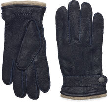 Johan Leather Gloves Designers Gloves Finger Gloves Navy Wood Wood