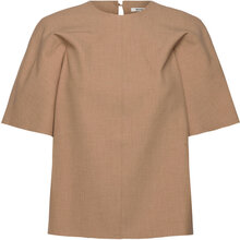 Jay Heavy Drapy Top T-shirts & Tops Short-sleeved Brun Wood Wood*Betinget Tilbud