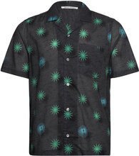 Brandon Abstract Beach Ss Shirt Designers Shirts Short-sleeved Black Wood Wood