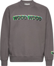 Hester Logo Sweatshirt Sweat-shirt Genser Grå Wood Wood*Betinget Tilbud