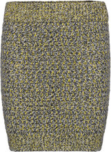Norma Mouline Knit Mini Skirt Kort Kjol Yellow Wood Wood