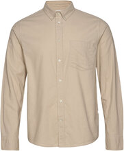Adam Classic Flannel Shirt Skjorte Uformell Beige Wood Wood*Betinget Tilbud