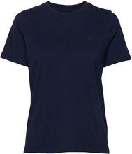 Mia T-Shirt Tops T-shirts & Tops Short-sleeved Navy Double A By Wood Wood