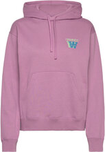 Jenn Stacked Logo Hoodie Tops Sweatshirts & Hoodies Hoodies Purple Double A By Wood Wood