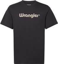 Logo Tee Tops T-Kortærmet Skjorte Black Wrangler