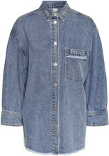 Yasdaisy 7/8 Denim Shacket S. Tops Shirts Denim Shirts Blue YAS