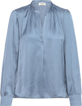 Tink Satin Tops Blouses Long-sleeved Blue Zadig & Voltaire
