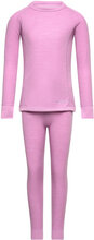 Pattani Wool Underwear Set Sport Base Layers Baselayer Sets Pink ZigZag