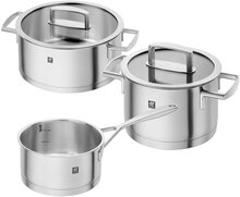 Vitality, Grydesæt 3-Del Rustfrit Stål Home Kitchen Pots & Pans Saucepan Sets Silver Zwilling