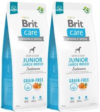 Brit Care Dog Junior Large Breed Grain Free Salmon 2x12 kg