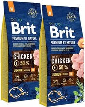 Brit Premium By Nature Dog Junior Medium Chicken 2x15 kg