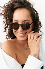 Gina Tricot - Preppy round sunglasses - Solbriller - Brown - ONESIZE - Female