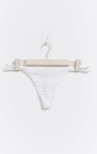 Gina Tricot - Rhinestone lace thong - Truser - White - XS - Female