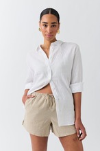 Gina Tricot - Relaxed linen blend shorts - Shortsit - Beige - L - Female