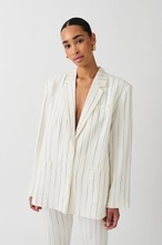 Gina Tricot - Texture linen blend blazer - Dressjakker - White - 38 - Female