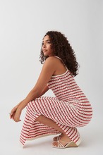 Gina Tricot - Stripe knitted dress - strikkekjoler - Red - XS - Female